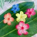 Printed Handmade Foam Plumeria Hair Pick